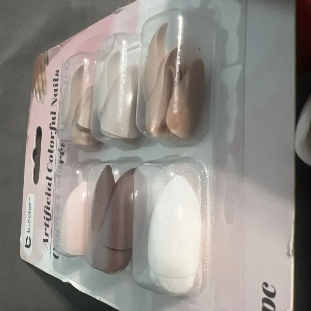 B Color Artificial Colorful‎ Press on Nails Oval Shape, Glue Not Included 60 PC